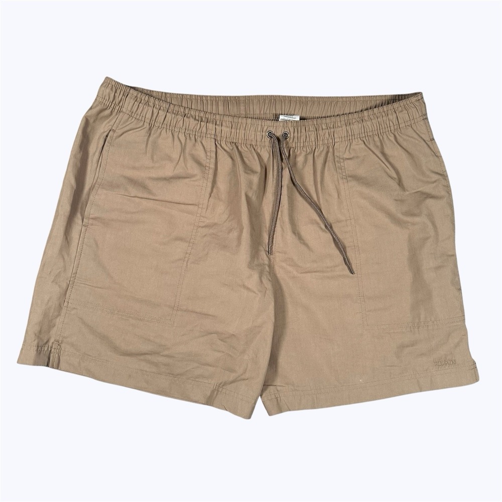 Filson Men's 2XL Green River Shorts Hybrid Nylon Blend Drawstring Pockets 7" Tan